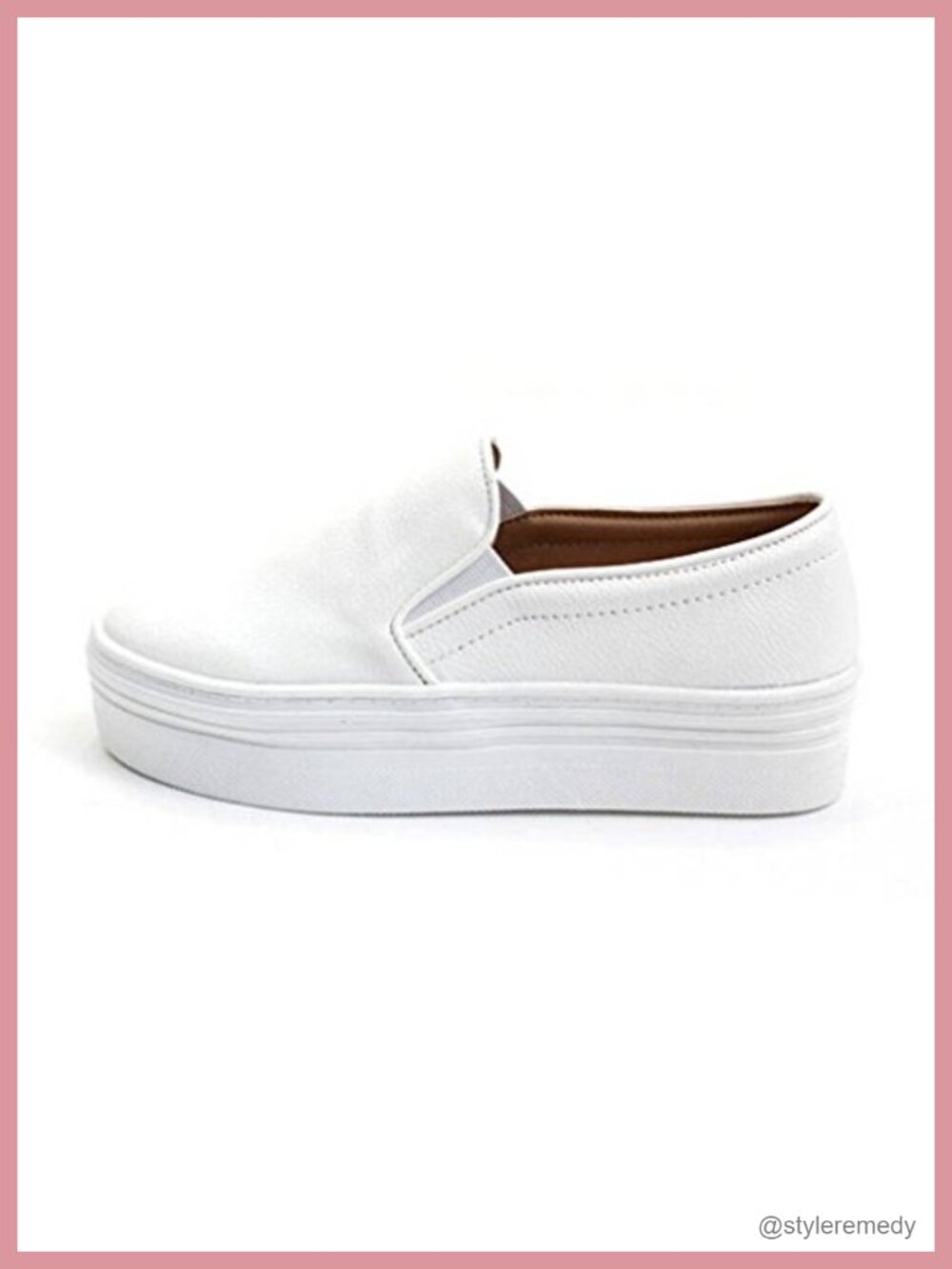 Women's Slip-On Platform Sneakers Faux Leather Casual Minimalist Shoes
